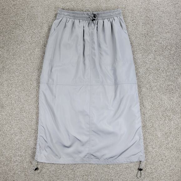 Wild Fable Midi Skirt Womens XS Gray Ruched Corded Outdoorsy Gorpcore Utility - Picture 1 of 13